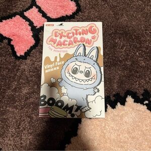 POP Mart Labubu Exciting Macaron series vinyl face plushie Keychain TOFFEE